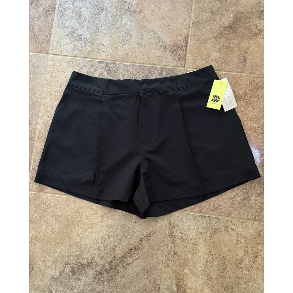 All in Motion Women's Woven High-Rise Pleated Golf Shorts - Black Size: XL NWT